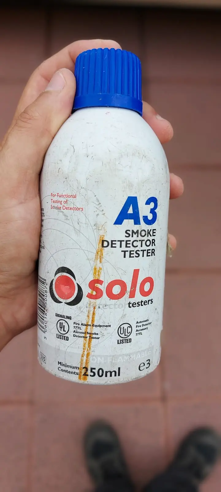 Spray para comprobar detectores de humo
