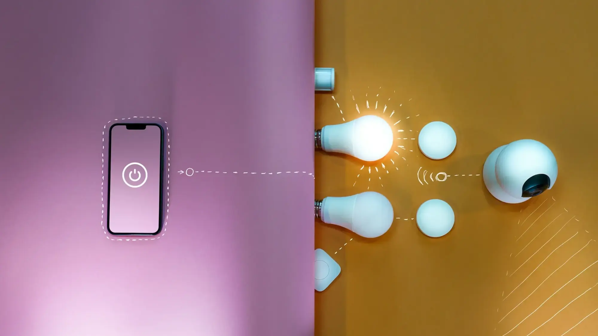 imagen de un smartphone contronlando dispositivos de seguridad y domótica