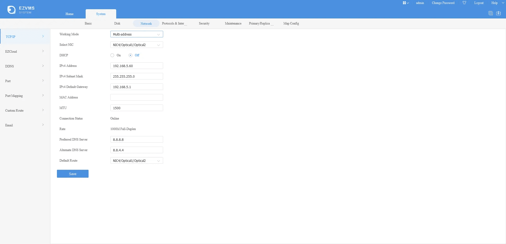 Configuración de red